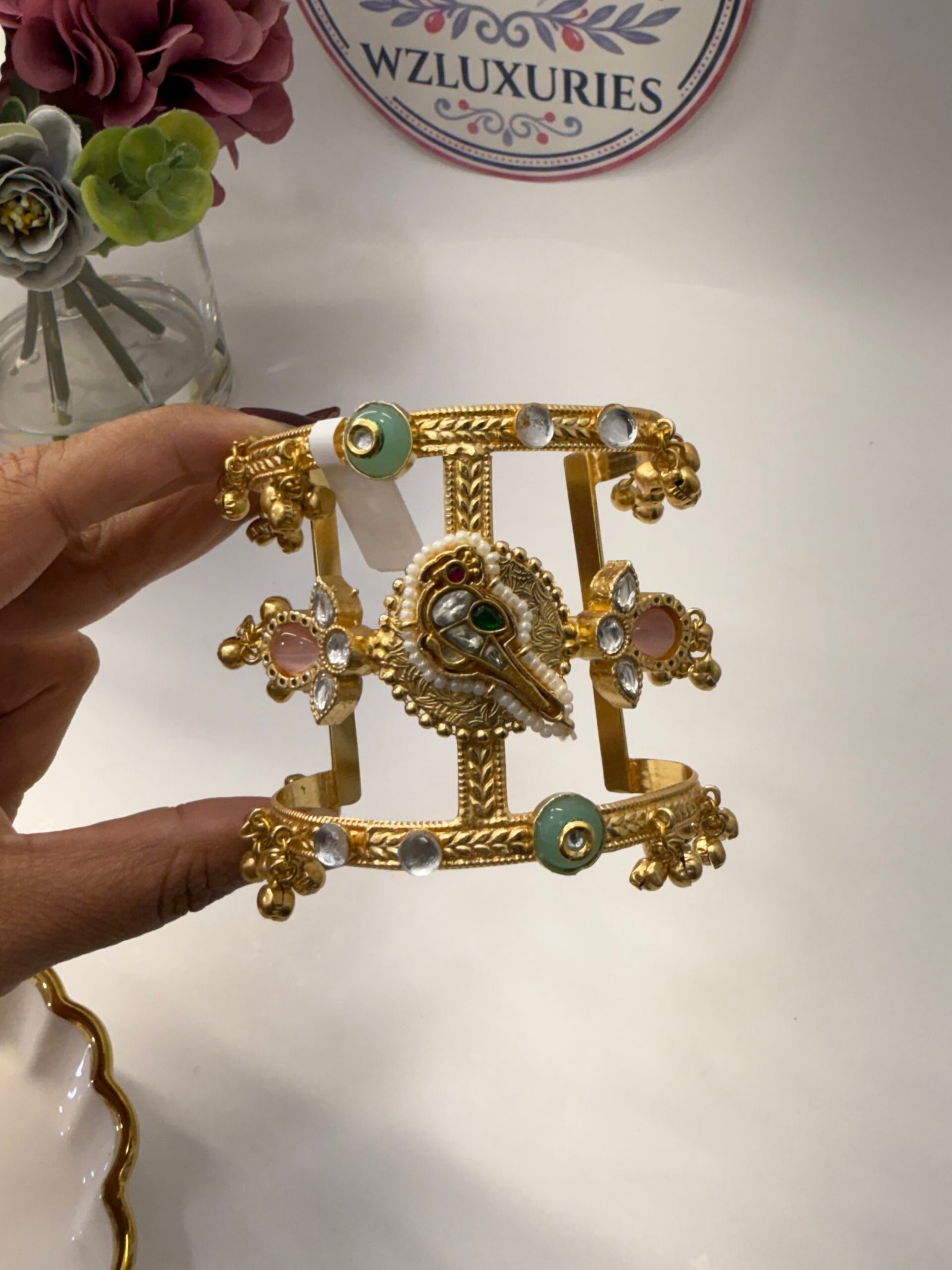 Peacock Majesty Gemstone Cuff