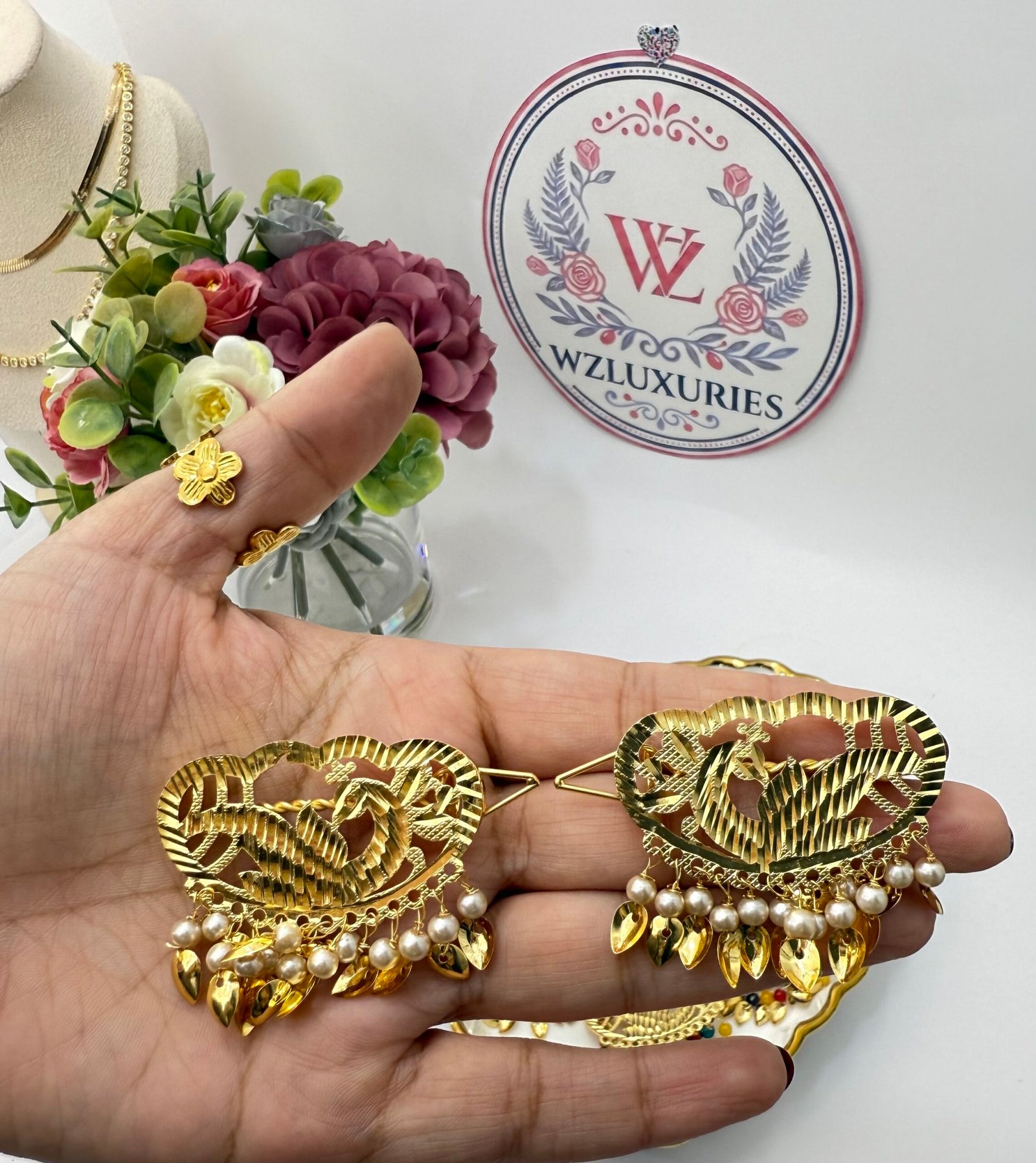 Golden Peacock Traditional Hairpins