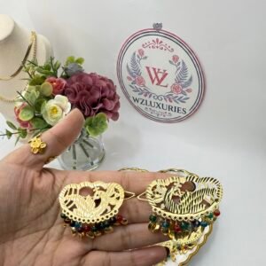 Golden Peacock Traditional Multicolor Hairpins